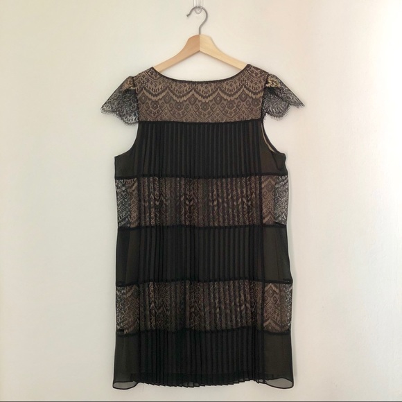 Max and Cleo Pleated Lace Shift Dress - Picture 1 of 6
